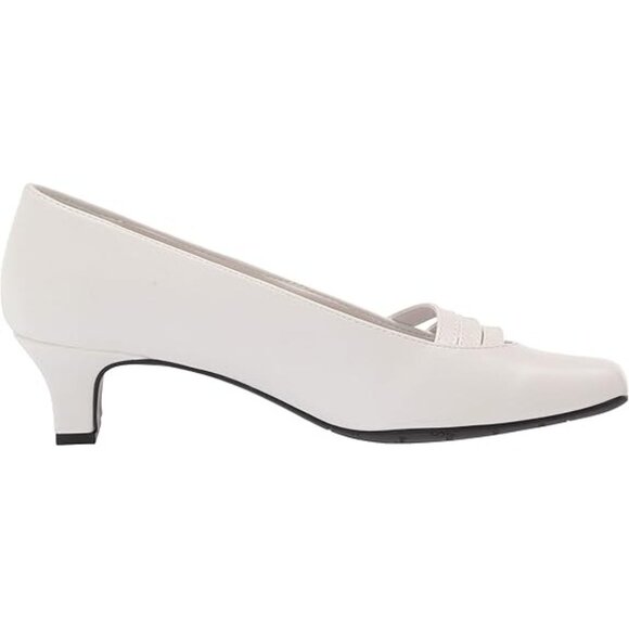 Easy Street Entice Size 8M Pumps Ivory Low Heel Dress Shoes Square Toe Comfort - Picture 7 of 14